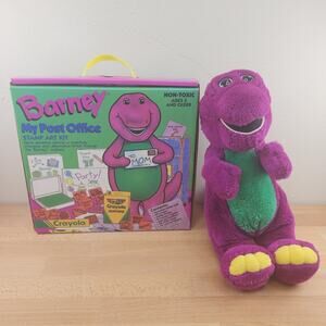 Vintage 1993 Barney and Friends Plush & My Post Office Mail Box- Incomplete
